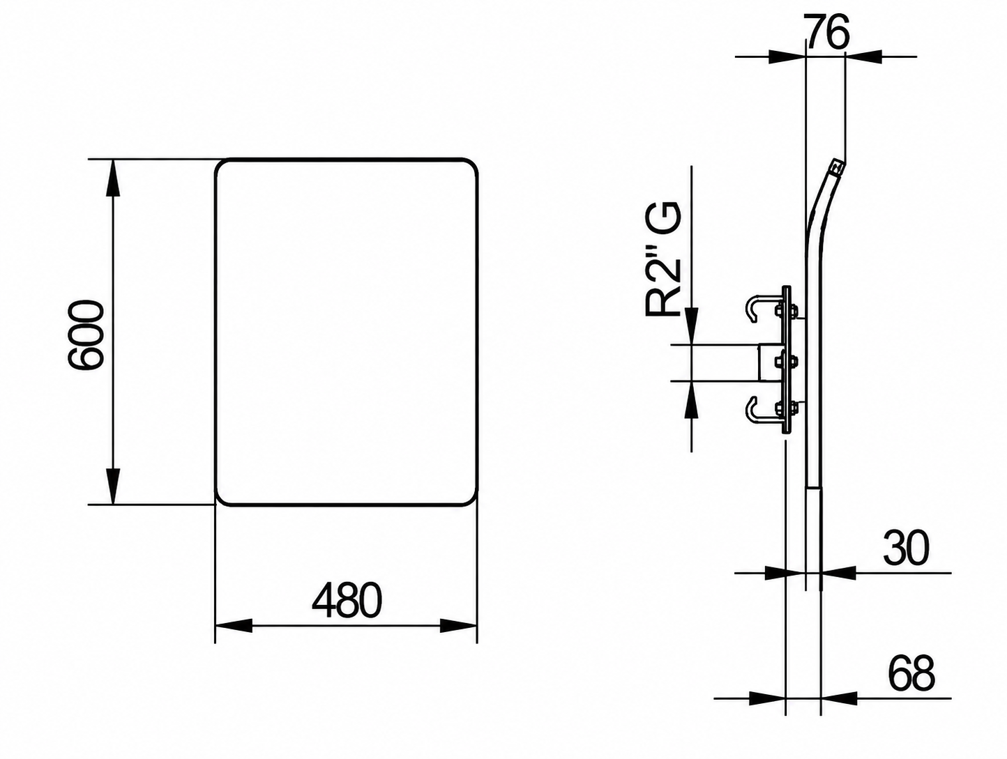 medidas cascada frame wall
