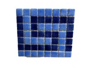 Plancha de gresite Mix azul C20 22 x 22 mm para reparaciones de piscina