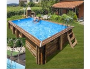 Piscina de madera Gre Papaya rectangular 5,20 x 3,20 x 1,33 m