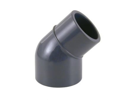 Codo 45º PVC reducido encolar para piscina Cepex