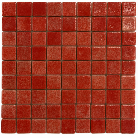 Plancha de gresite Rojo B43 23 x 23 mm para reparaciones de piscina