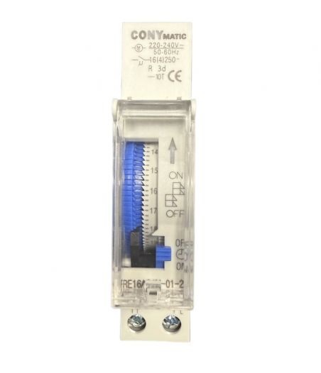 Reloj programador con interruptor horario 1 modulo de 24h con reserva Conymatic